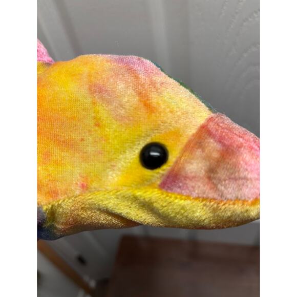 Tie-Dyed Dolphin Multicolor Stuffed Animal Lightweight Plush 13" - Picture 6 of 7